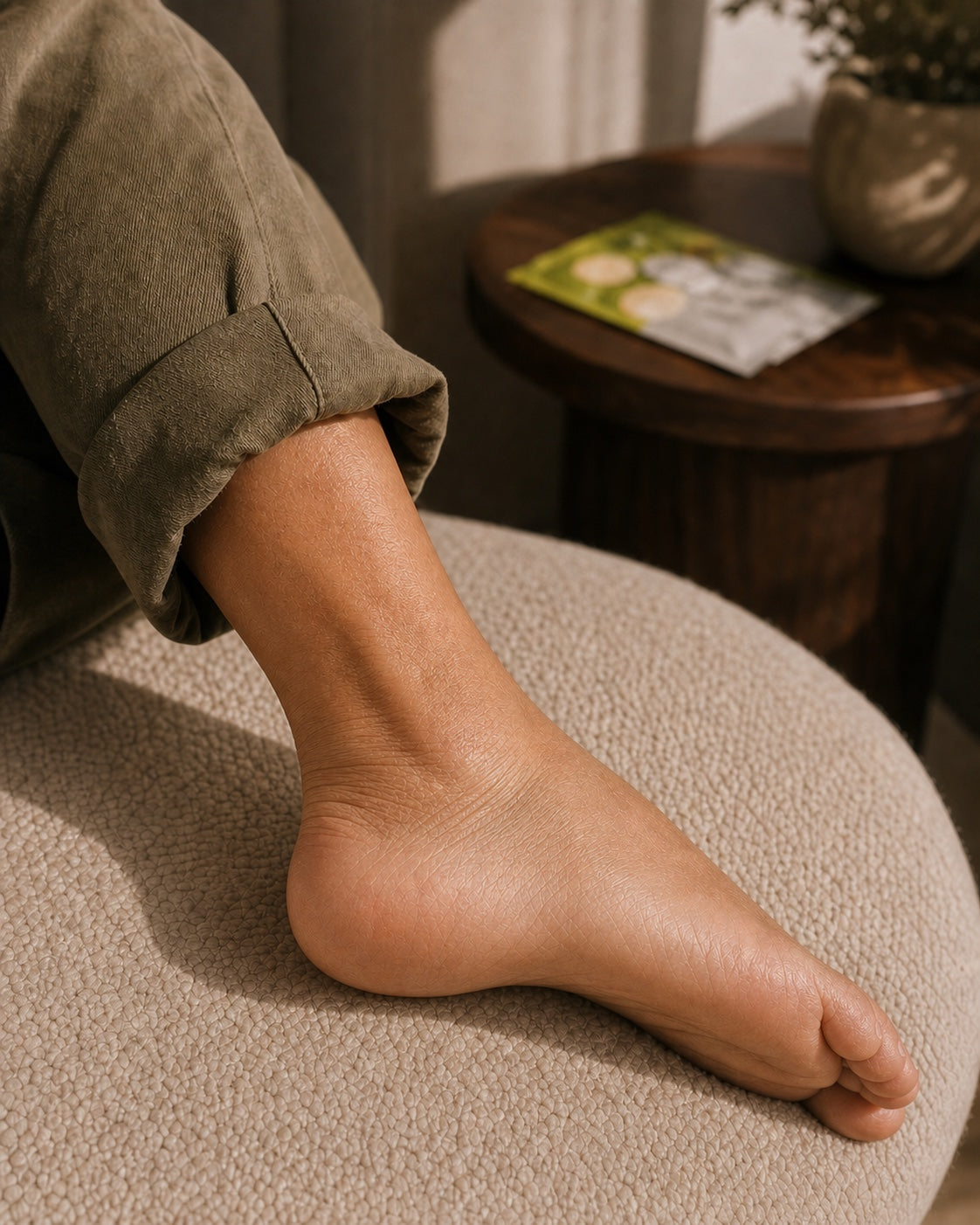 After treatment, the same heel with smoother-looking texture