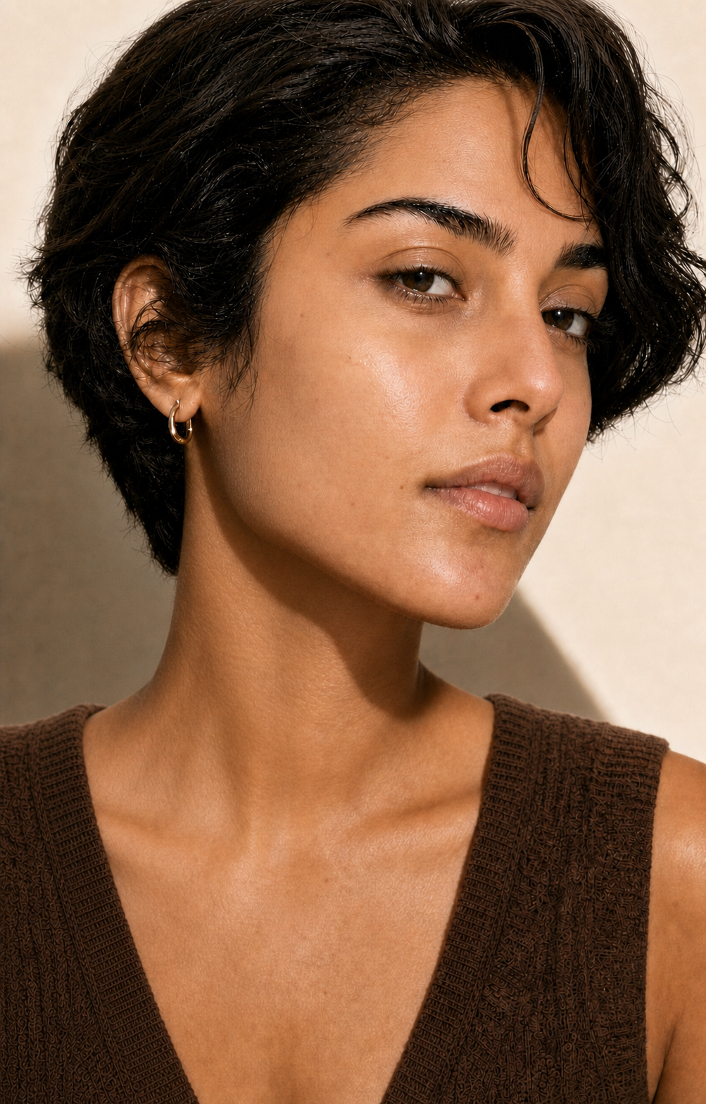 After CC Cream, with softened redness and natural skin texture still visible